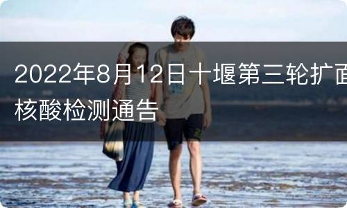 2022年8月12日十堰第三轮扩面核酸检测通告