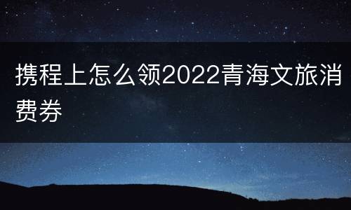 携程上怎么领2022青海文旅消费券