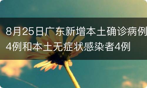 8月25日广东新增本土确诊病例4例和本土无症状感染者4例