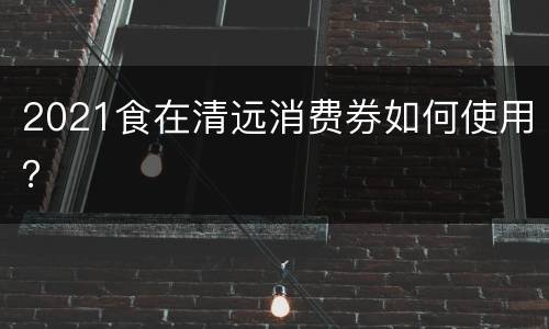 2021食在清远消费券如何使用？
