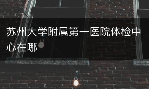 苏州大学附属第一医院体检中心在哪
