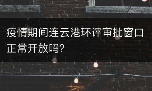 疫情期间连云港环评审批窗口正常开放吗？