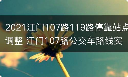 2021江门107路119路停靠站点调整 江门107路公交车路线实时查询