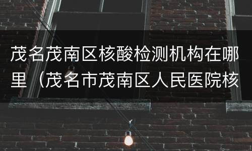 茂名茂南区核酸检测机构在哪里（茂名市茂南区人民医院核酸检测上班时间）