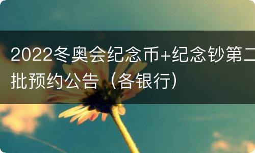 2022冬奥会纪念币+纪念钞第二批预约公告（各银行）
