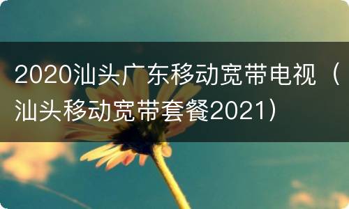 2020汕头广东移动宽带电视（汕头移动宽带套餐2021）