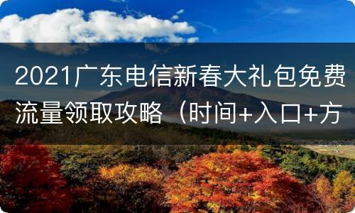 2021广东电信新春大礼包免费流量领取攻略（时间+入口+方式）