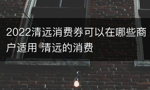2022清远消费券可以在哪些商户适用 清远的消费