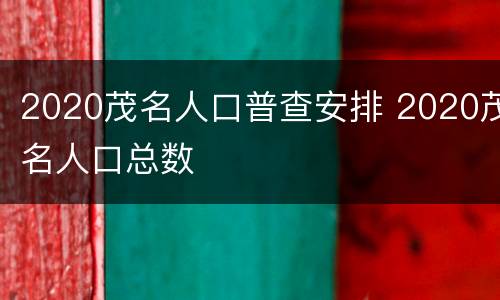 2020茂名人口普查安排 2020茂名人口总数