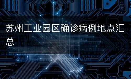 苏州工业园区确诊病例地点汇总