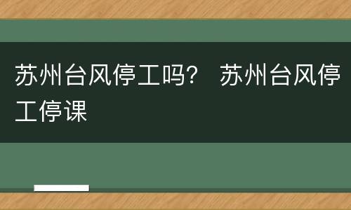 苏州台风停工吗？ 苏州台风停工停课