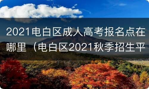 2021电白区成人高考报名点在哪里（电白区2021秋季招生平台网址）
