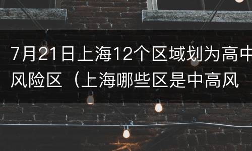 7月21日上海12个区域划为高中风险区（上海哪些区是中高风险区）