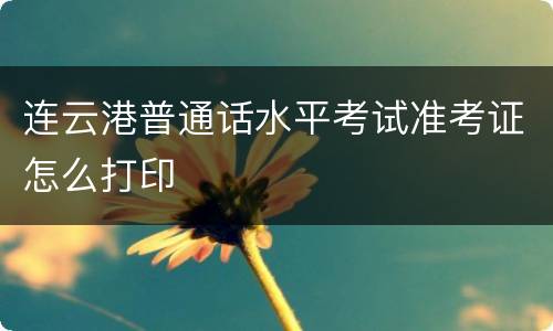连云港普通话水平考试准考证怎么打印