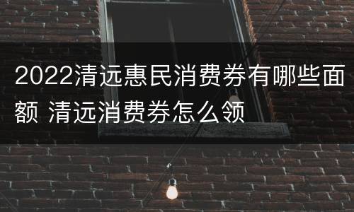 2022清远惠民消费券有哪些面额 清远消费券怎么领