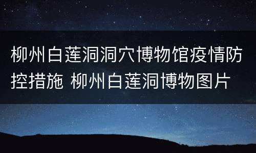 柳州白莲洞洞穴博物馆疫情防控措施 柳州白莲洞博物图片