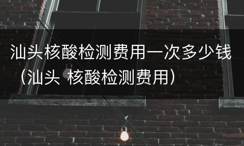 汕头核酸检测费用一次多少钱（汕头 核酸检测费用）