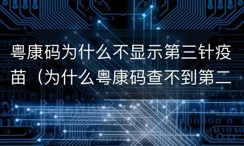 粤康码为什么不显示第三针疫苗（为什么粤康码查不到第二针疫苗接种记录）