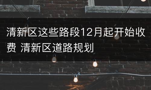 清新区这些路段12月起开始收费 清新区道路规划