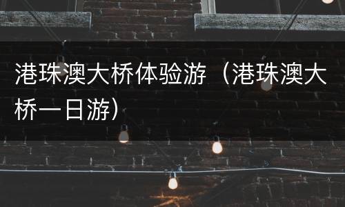 港珠澳大桥体验游（港珠澳大桥一日游）