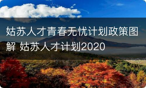 姑苏人才青春无忧计划政策图解 姑苏人才计划2020