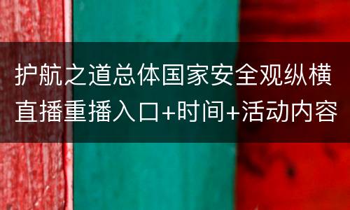 护航之道总体国家安全观纵横直播重播入口+时间+活动内容