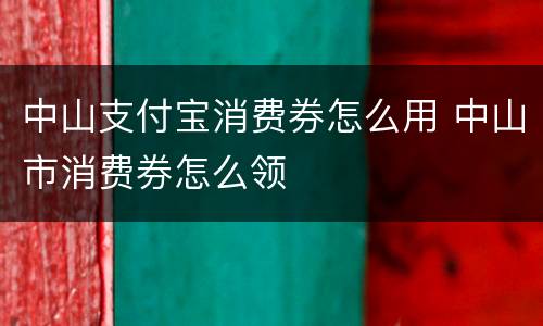 中山支付宝消费券怎么用 中山市消费券怎么领