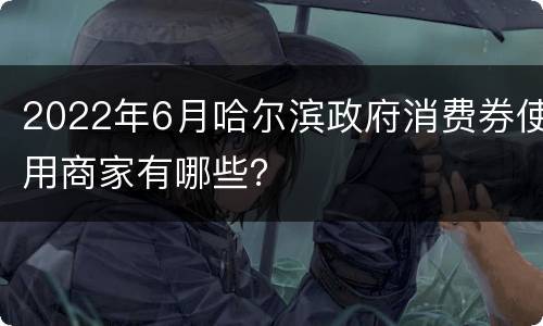 2022年6月哈尔滨政府消费券使用商家有哪些？