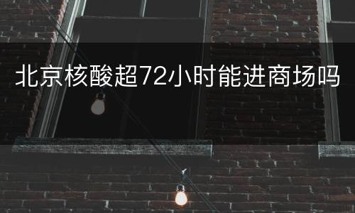 北京核酸超72小时能进商场吗