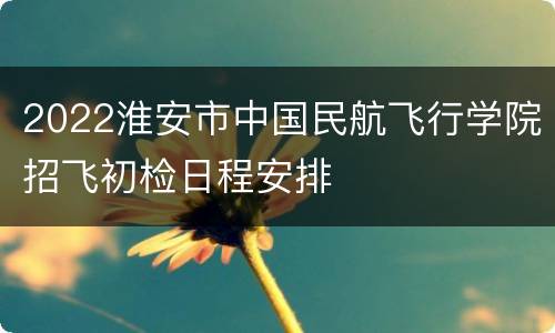 2022淮安市中国民航飞行学院招飞初检日程安排