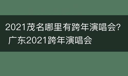 2021茂名哪里有跨年演唱会？ 广东2021跨年演唱会