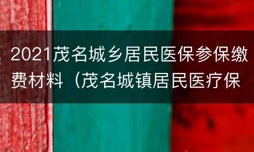 2021茂名城乡居民医保参保缴费材料（茂名城镇居民医疗保险）