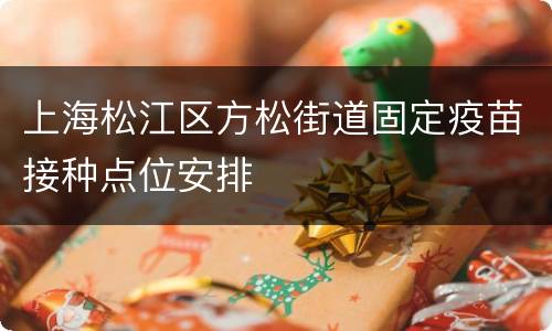 上海松江区方松街道固定疫苗接种点位安排