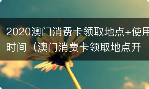 2020澳门消费卡领取地点+使用时间（澳门消费卡领取地点开工时间）