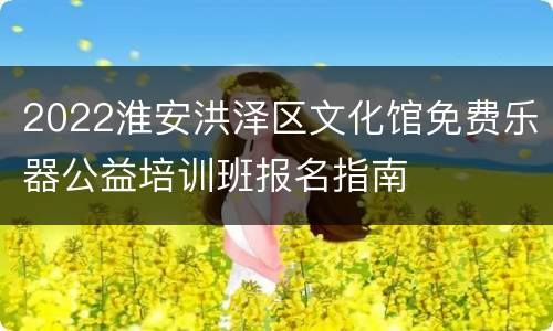 2022淮安洪泽区文化馆免费乐器公益培训班报名指南