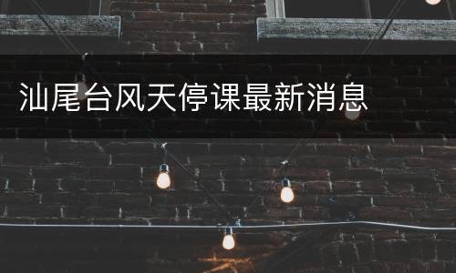 汕尾台风天停课最新消息
