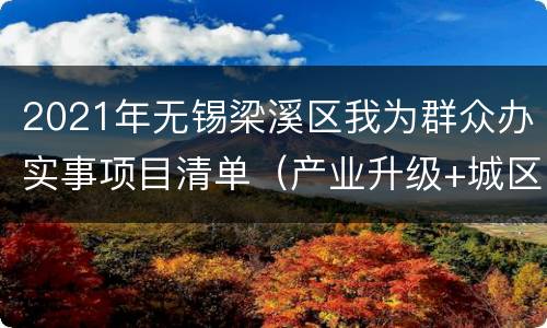 2021年无锡梁溪区我为群众办实事项目清单（产业升级+城区美化+改善民生）