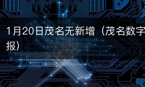 1月20日茂名无新增（茂名数字报）