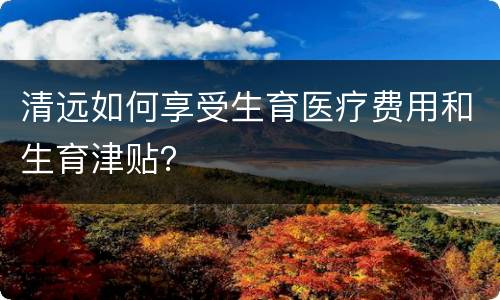 清远如何享受生育医疗费用和生育津贴？