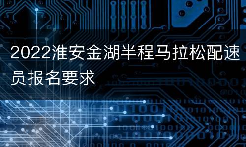 2022淮安金湖半程马拉松配速员报名要求