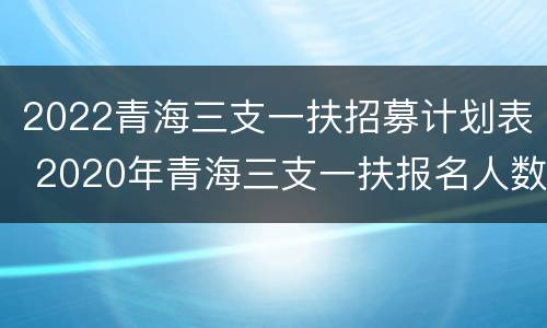 2022青海三支一扶招募计划表 2020年青海三支一扶报名人数
