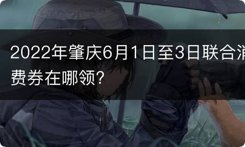 2022年肇庆6月1日至3日联合消费券在哪领?