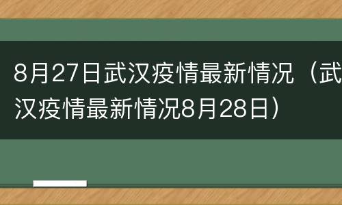 8月27日武汉疫情最新情况（武汉疫情最新情况8月28日）