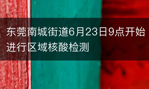 东莞南城街道6月23日9点开始进行区域核酸检测