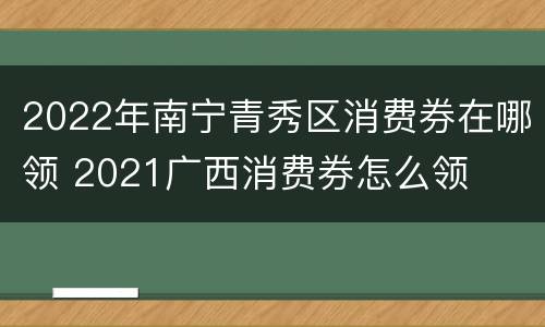 2022年南宁青秀区消费券在哪领 2021广西消费券怎么领