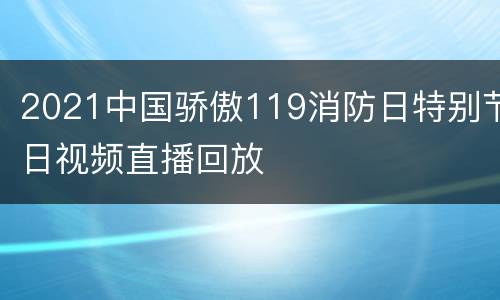 2021中国骄傲119消防日特别节日视频直播回放