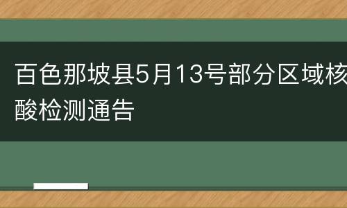 百色那坡县5月13号部分区域核酸检测通告