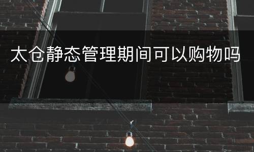 太仓静态管理期间可以购物吗