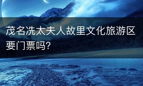 茂名冼太夫人故里文化旅游区要门票吗？