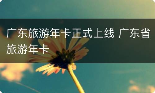 广东旅游年卡正式上线 广东省旅游年卡